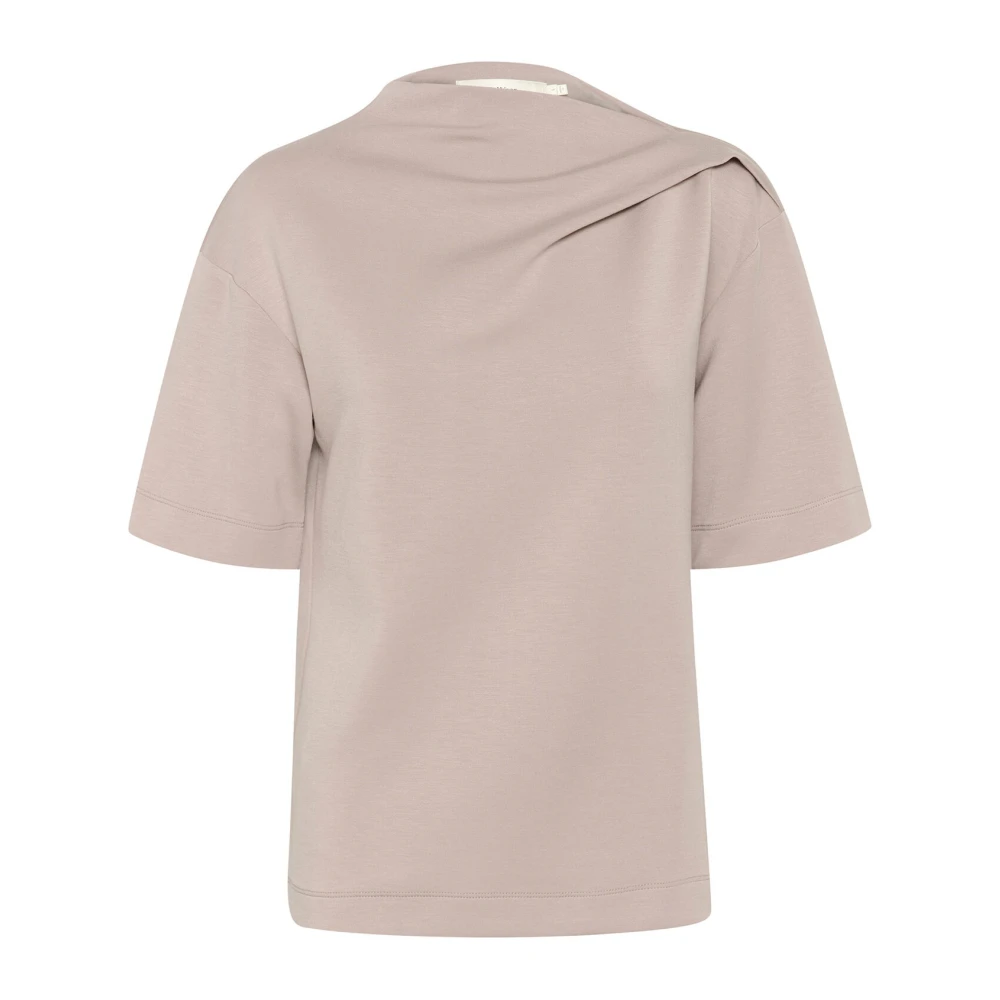 InWear Draped Shoulder T-Shirt Stone Brown Dames