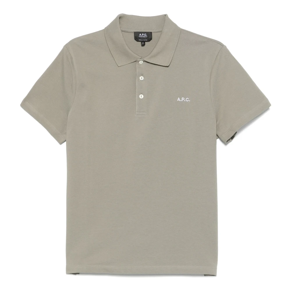 A.p.c. Katoenen poloshirt met 3 knopen Green Heren