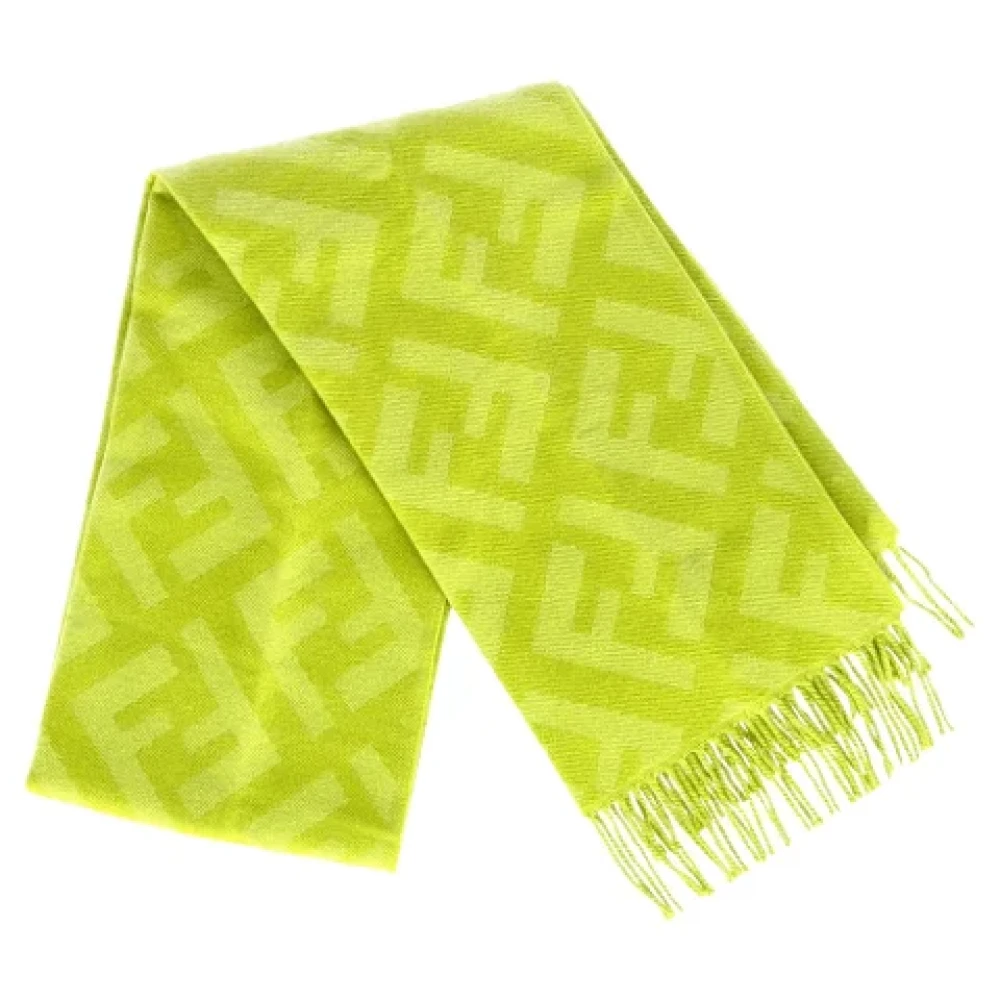 Fendi Vintage Pre-owned Cashmere scarves Green Dames