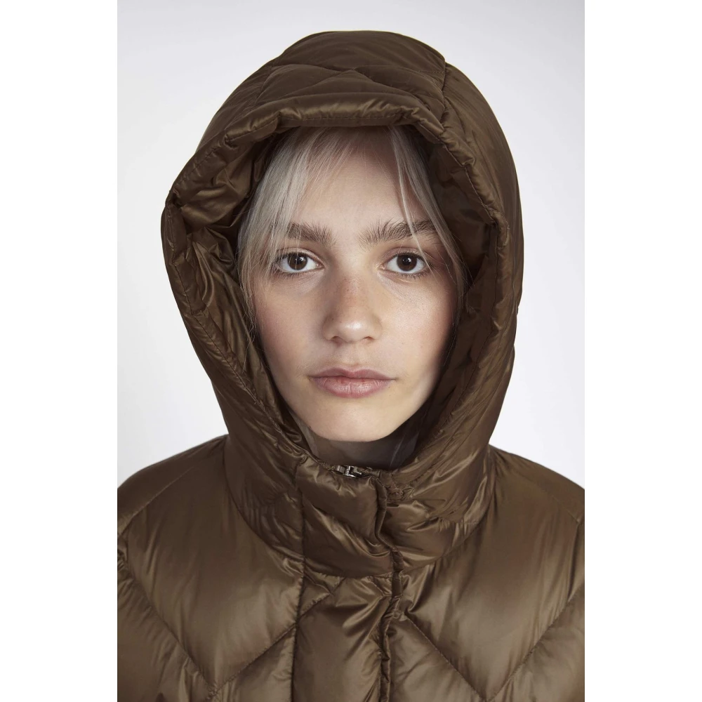 Stand Studio Diamant Gewatteerde Hooded Winterjas Green Dames