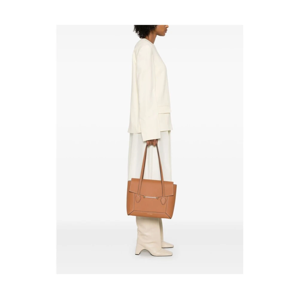 Strathberry Cognac Bruine Overslagtas Brown Dames