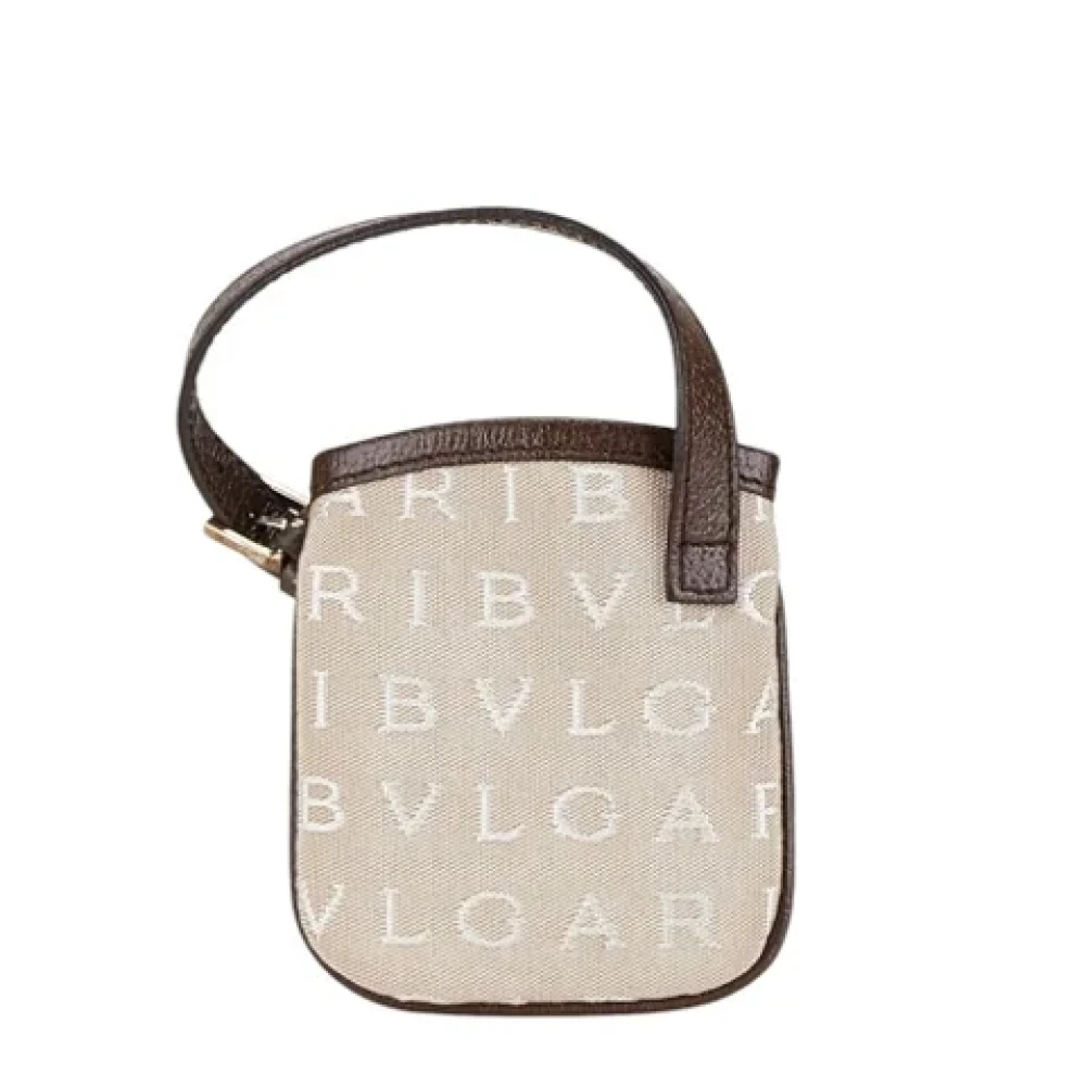 Bvlgari Vintage Pre-owned Canvas handbags Beige Dames
