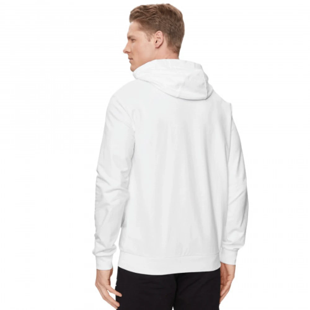 Emporio Armani EA7 Witte Armani Sweatshirt Zip Hoodie White Heren