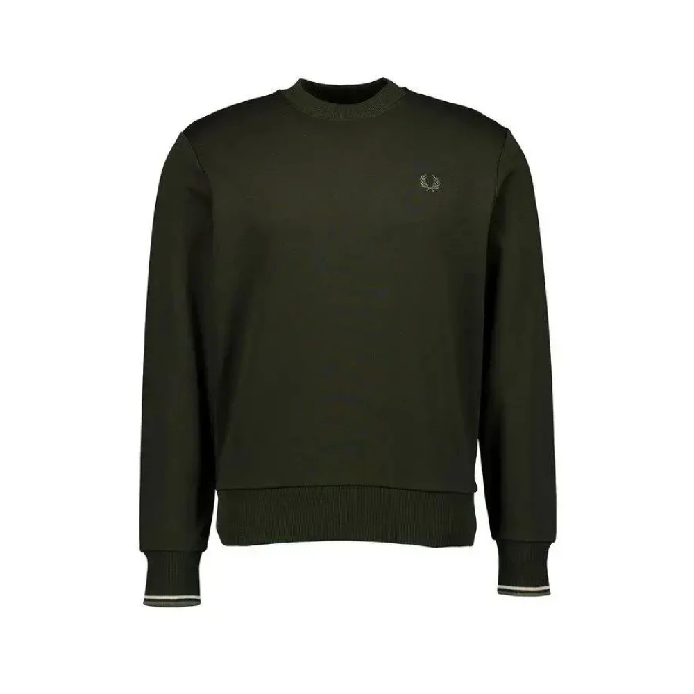 Fred Perry Bomullssweatshirt med lockigt bakre Green, Herr