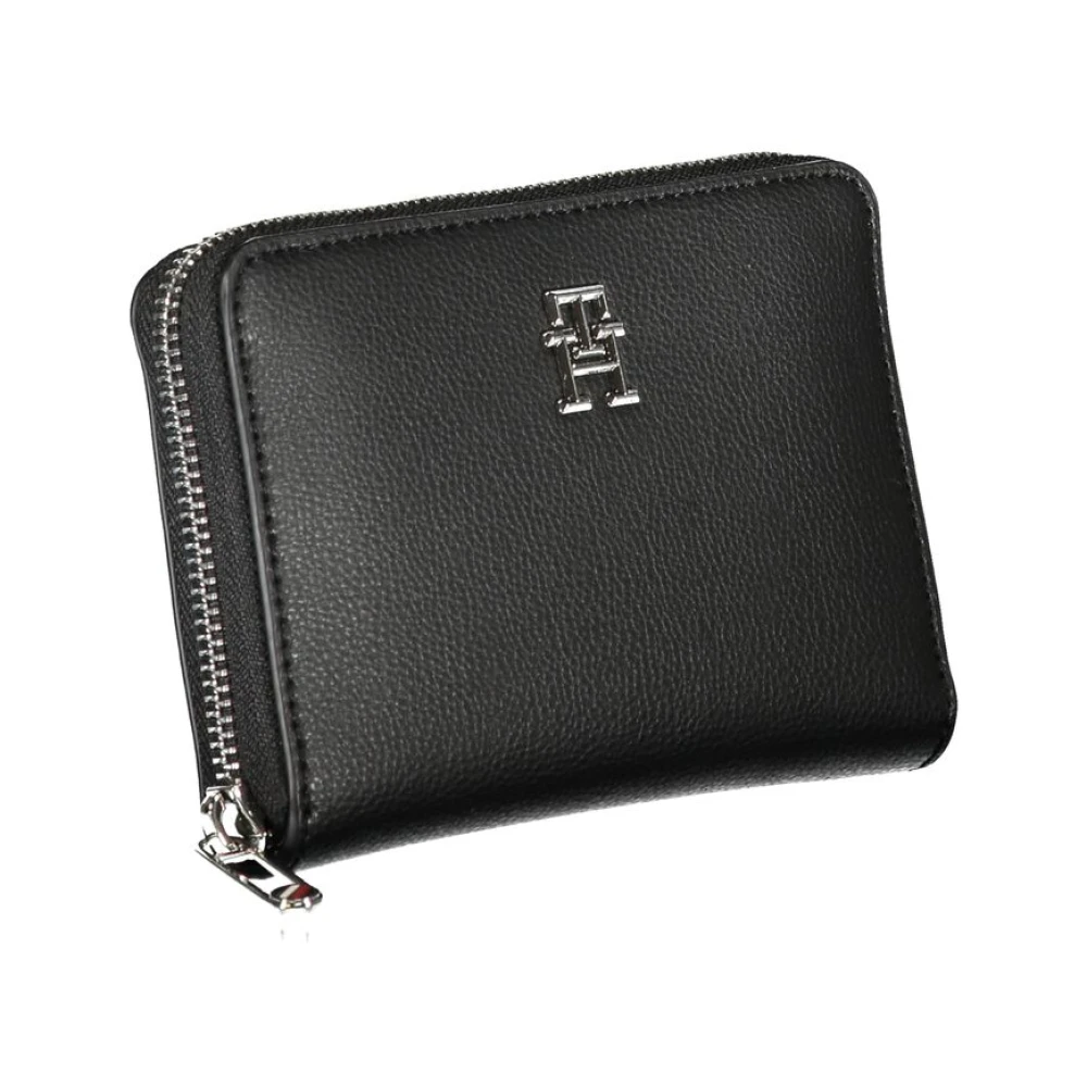 Tommy Hilfiger Elegante Zwarte Portemonnee met Meerdere Compartimenten Black Dames
