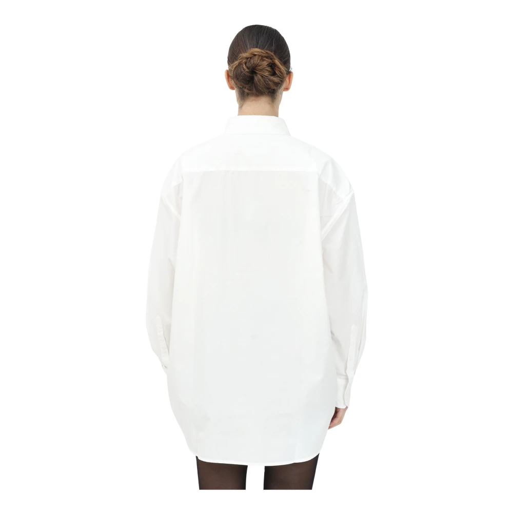 Tommy Jeans Witte Oversized Popeline Shirt White Dames