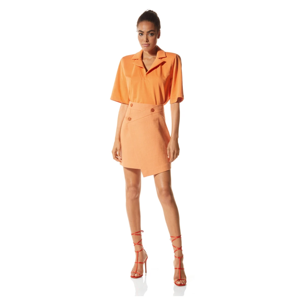 MVP wardrobe Lichte katoenen rok met schuine snit Orange Dames