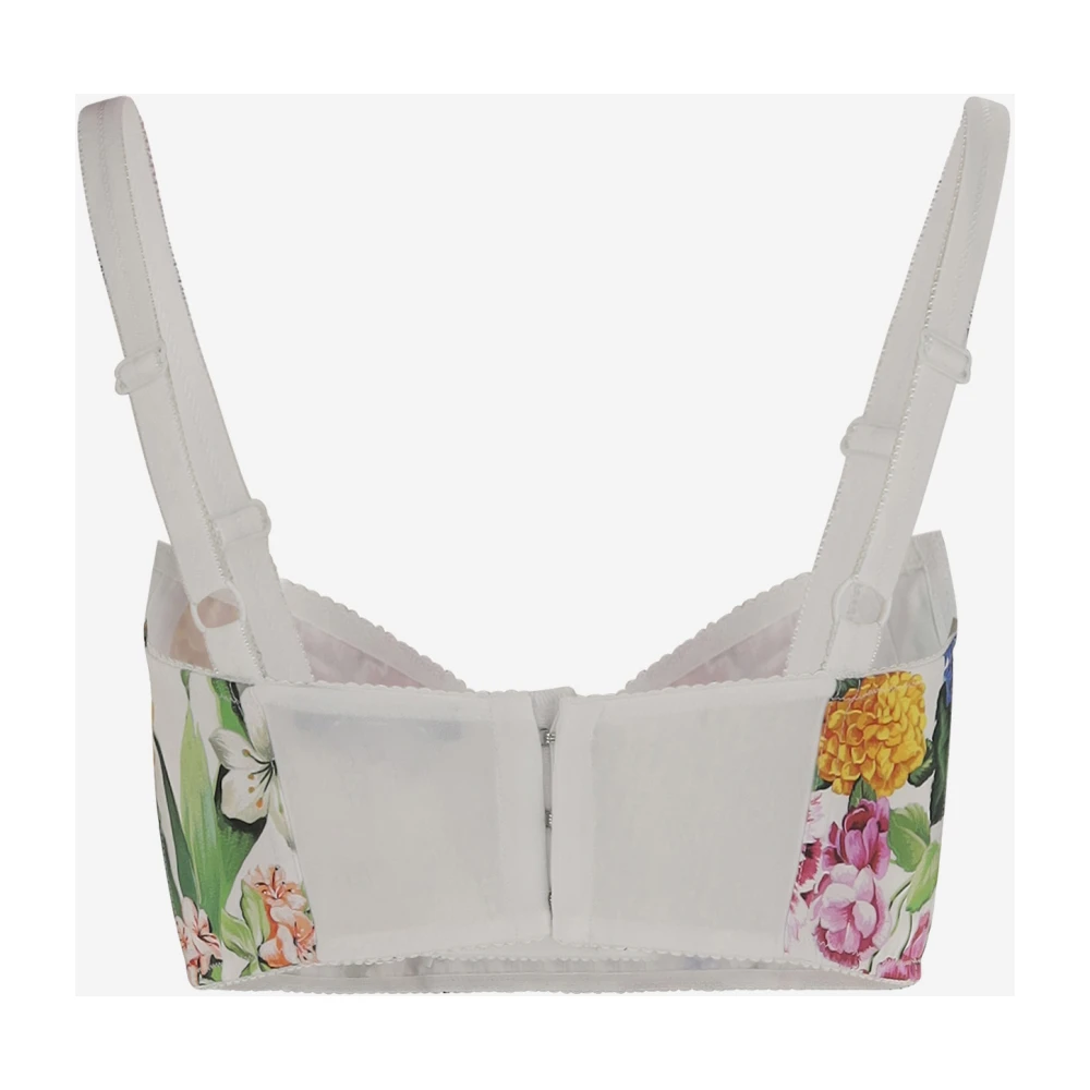 Dolce & Gabbana Bloemenpatroon Crop Top Stretch Katoenmix Multicolor Dames