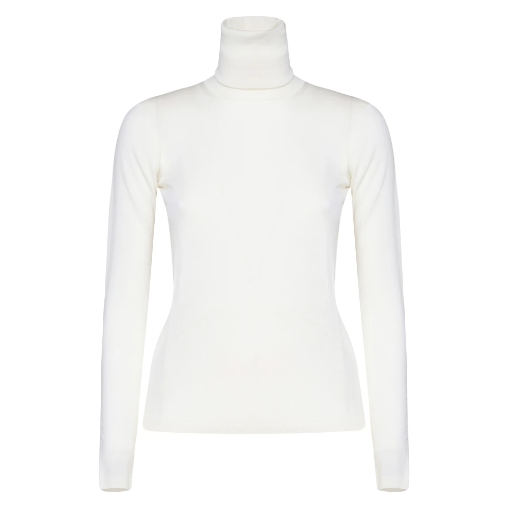 Max Mara Vit Mock Neck Sweater White, Dam