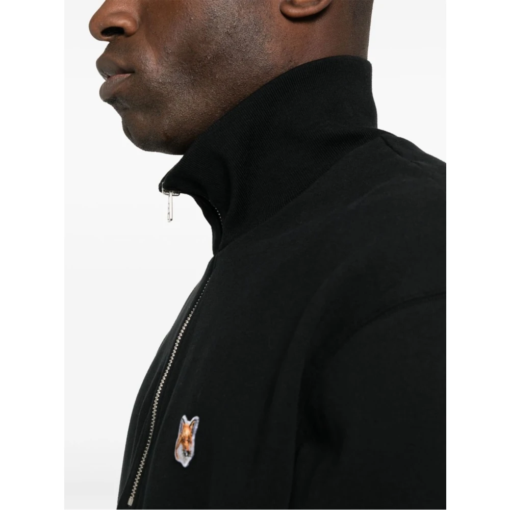 Maison Kitsuné Zwarte Half Zip Sweatshirt Aw24 Black Heren