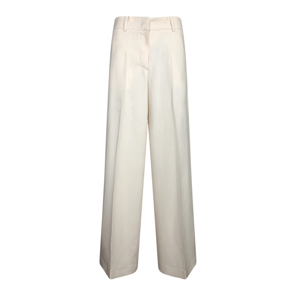 Msgm Women's White Wide Trousers - Wide Trousers - M - Trousers