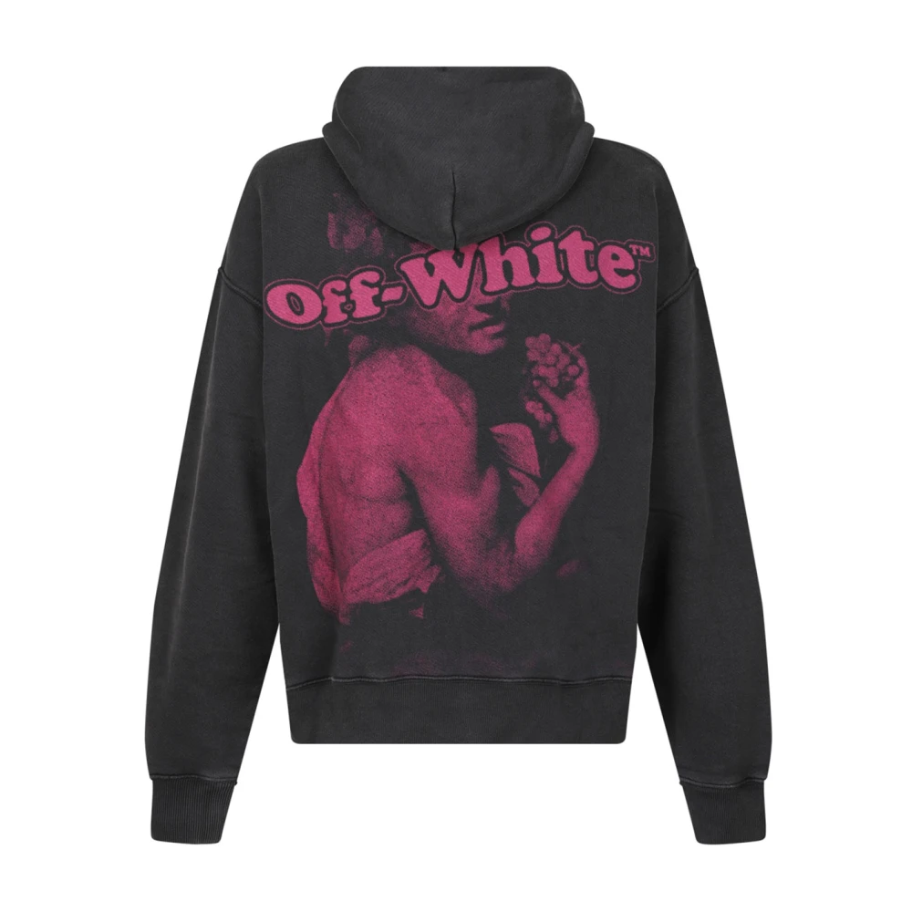 Off White Bacchus Skate Hoodie in Zwart en Donkerroze Black Heren