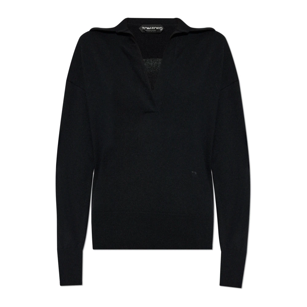 Tom Ford Women's Black Cashmere Jumper - Cashmere Knitwear - M - Knitwear