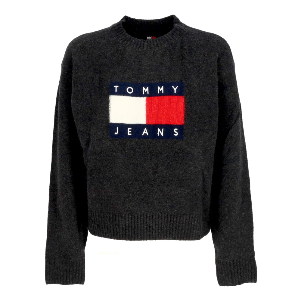 Tommy Hilfiger Women's Black Melange Flag Sweater