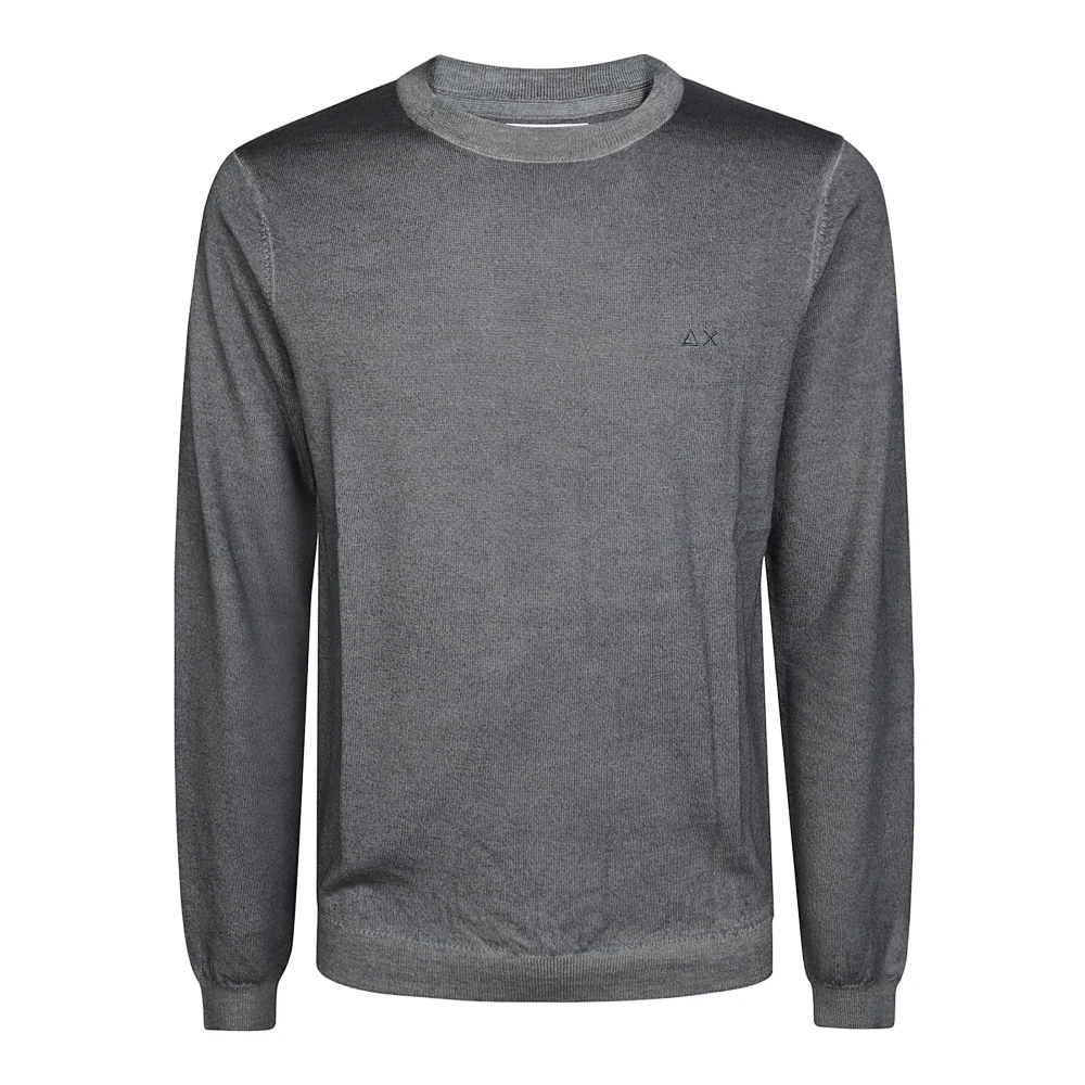Sun68 Vintage Ronde Effen Shirt Gray Heren
