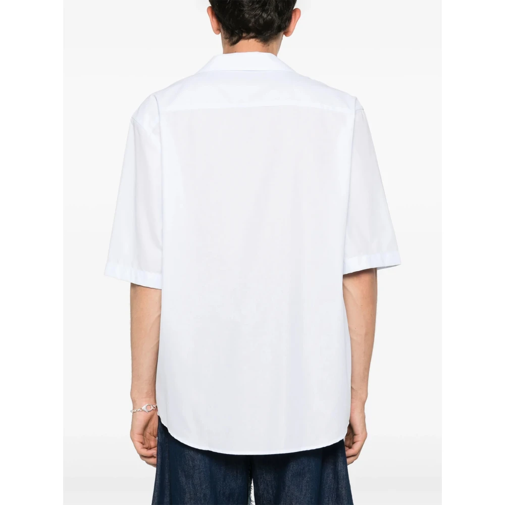 Acne Studios Geborduurd Katoenen Overhemd Blue Heren
