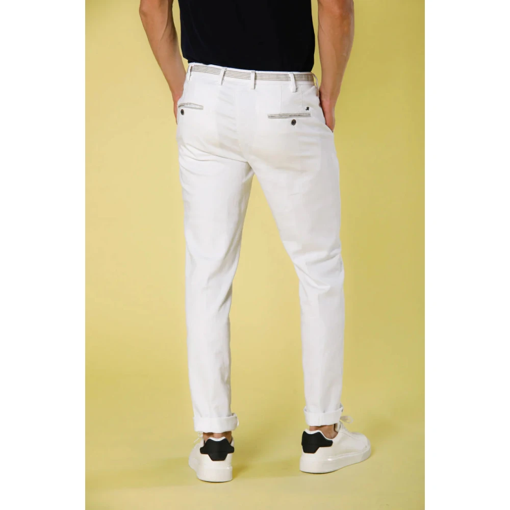 Mason's Slim Fit Golf Chino Broek White Heren