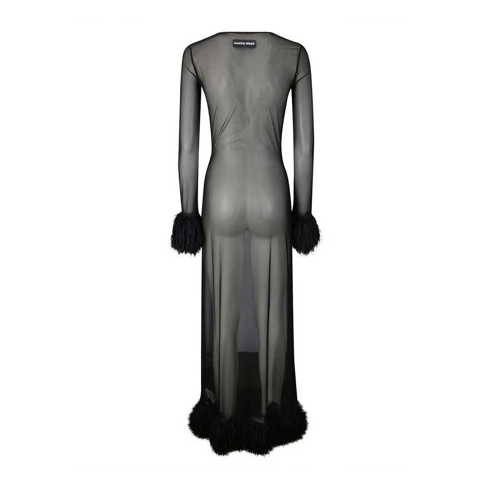 Marine Serre Mesh Jersey Lange Jurk Schoenen Black Dames