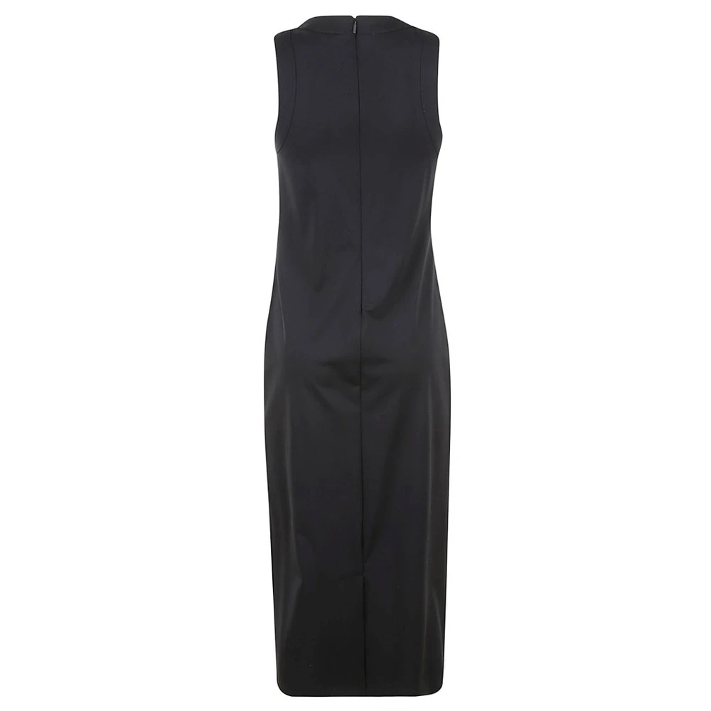 Max Mara Zwarte Slim Fit Midi Jurk Vrouwen Black Dames