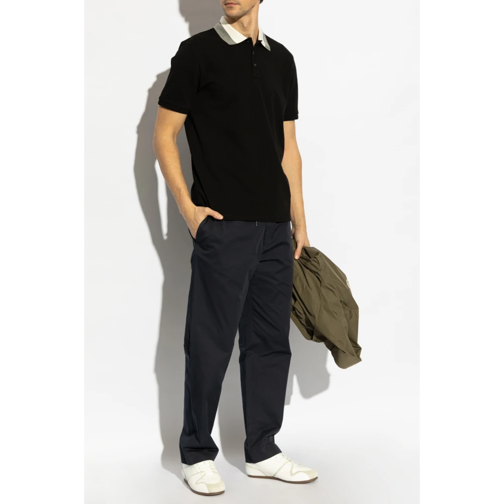 Moncler Katoenen polo met logo Black Heren
