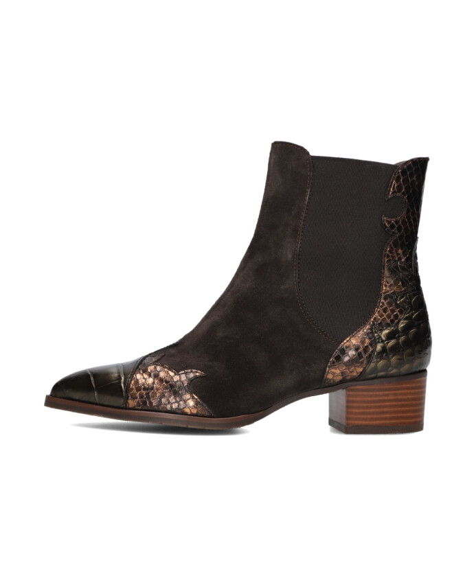 bronze-snake-print-chelsea-boots