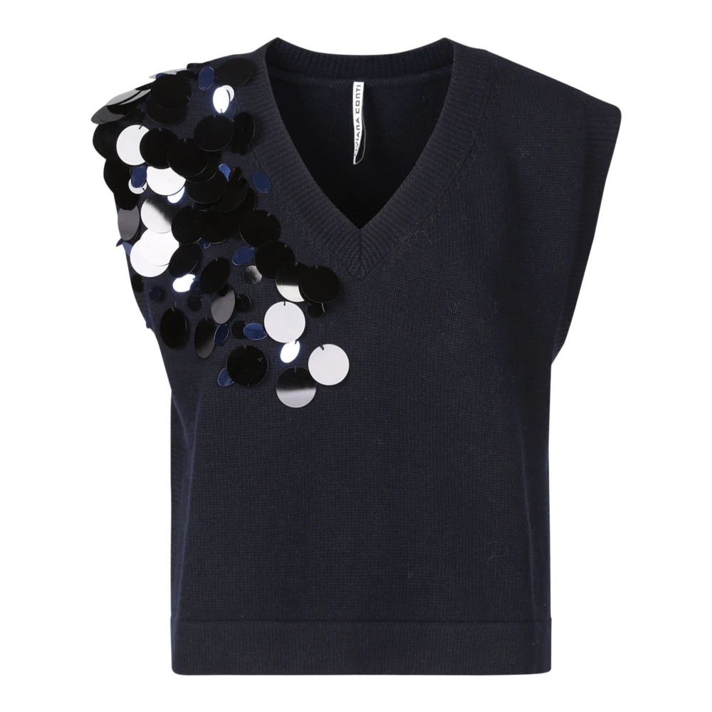 Liviana Conti Elegante Moderne Sweater Zachte Comfort Blue Dames