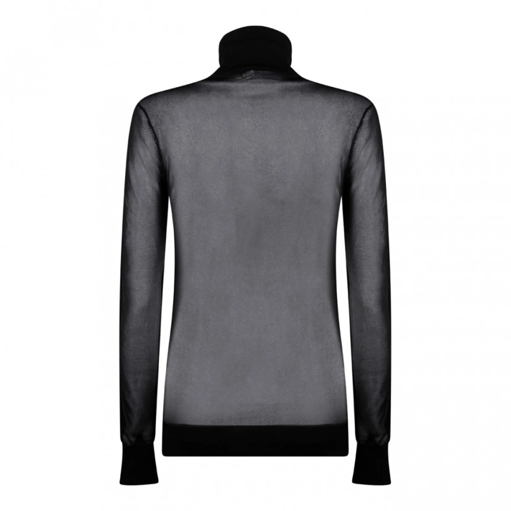 Calvin Klein Zwarte transparante achterpand trui Black Dames