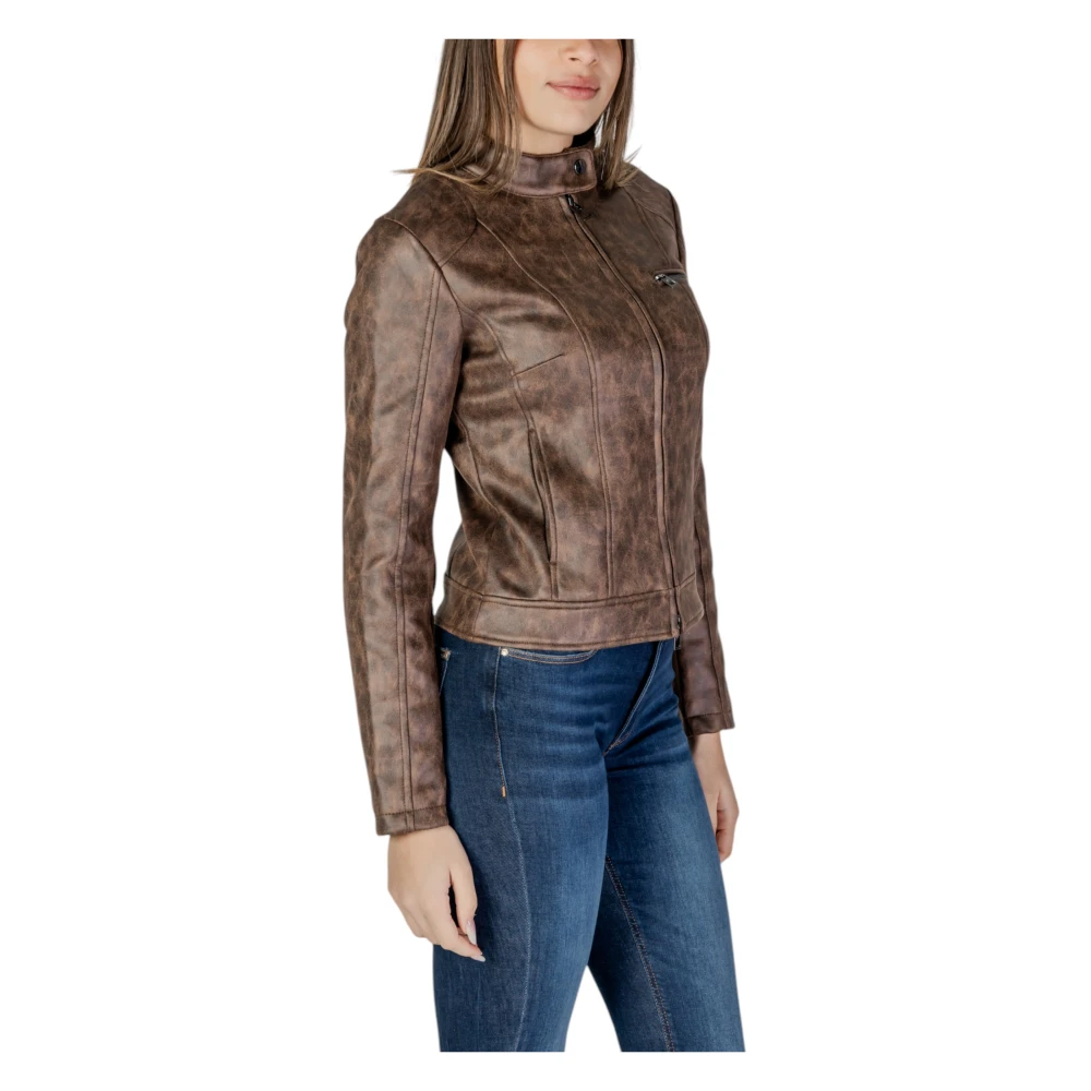 Desigual Bruine Rits Blazer Lente Zomer Vrouwen Brown Dames