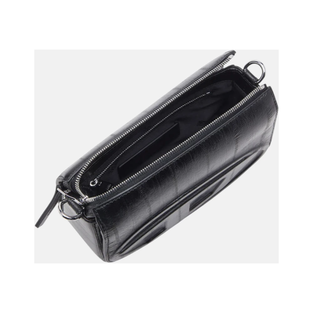 Diesel Premium Leren Cameratas Messenger Stijl Black Heren