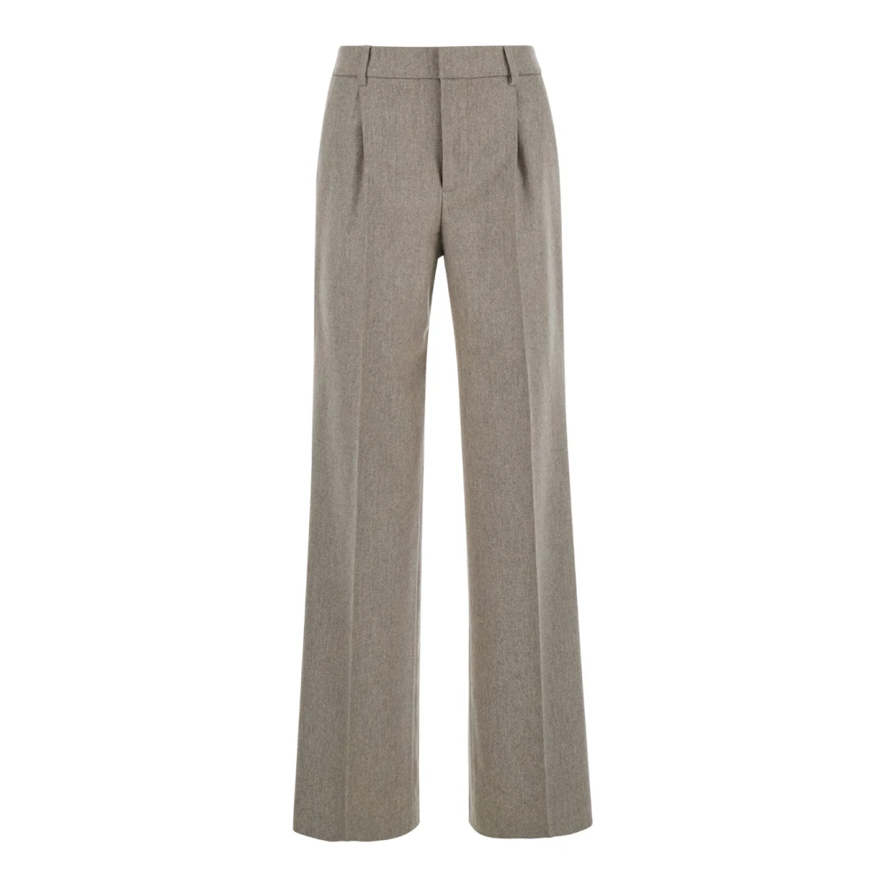 PT Torino Hoge Taille Grijze Wollen Broek Gray Dames