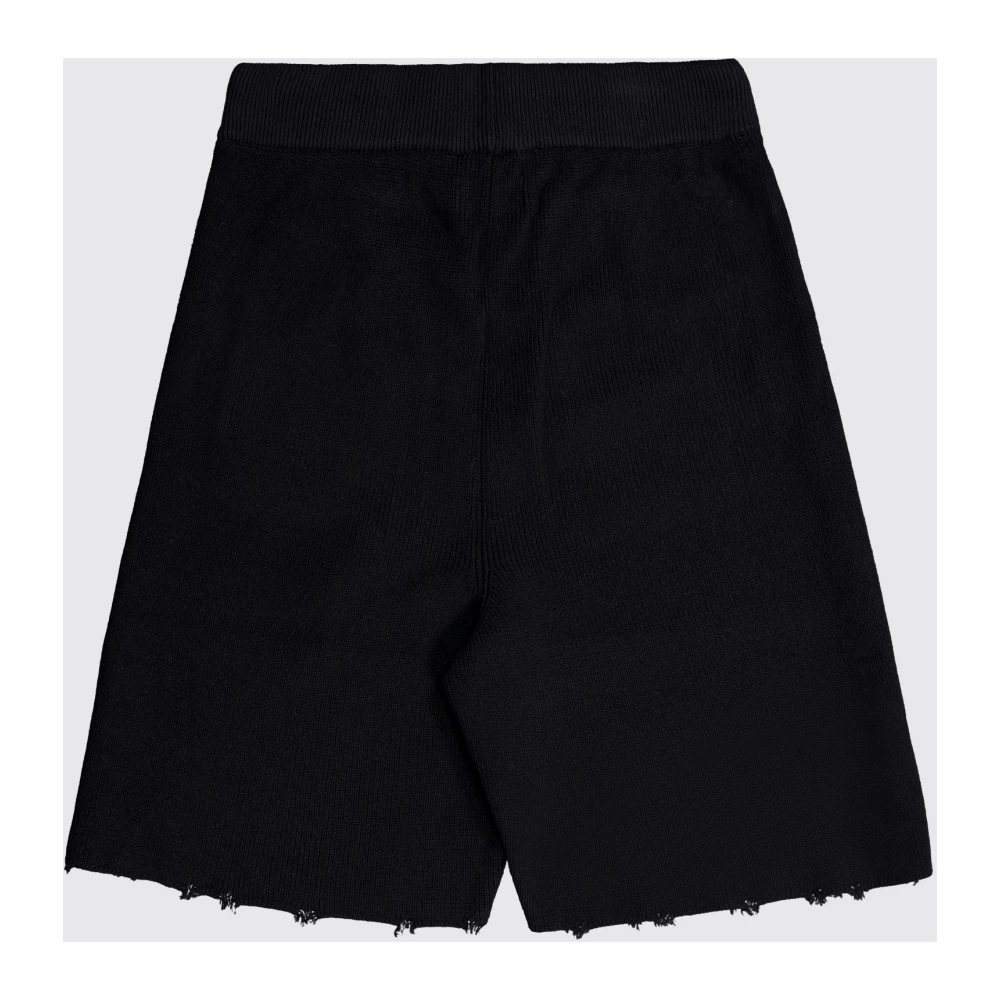 Laneus Vernietigde katoenen Bermuda shorts Black Heren