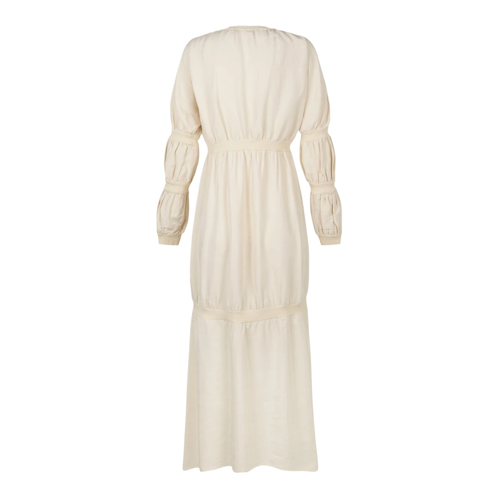 Cortana Linnen en zijden midi-jurk Beige Dames