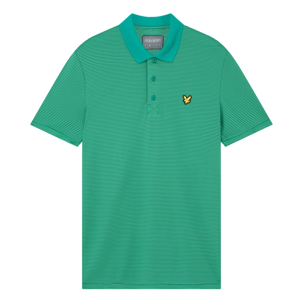 Lyle & Scott Microstripe Golf Polo Shirt Golf Microstripe Polo Shirt Green Blue Heren