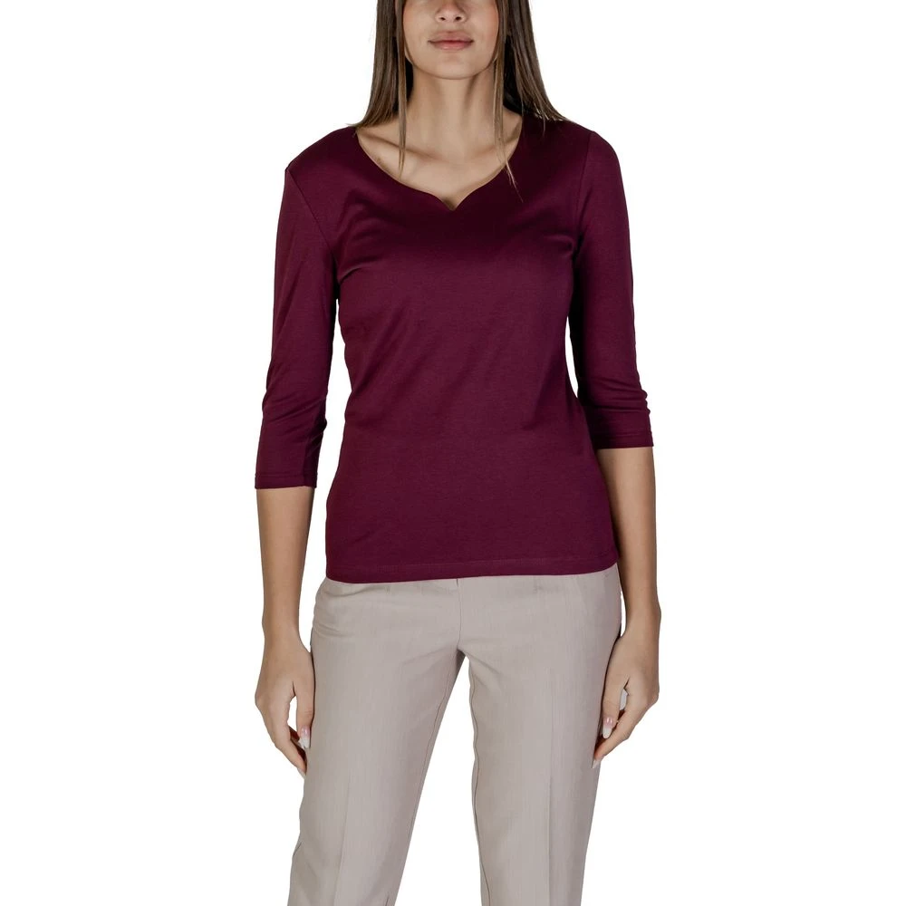 Street One Lila Katoenen T-shirt met korte mouwen Purple Dames