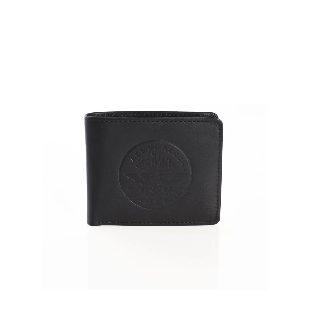 Von Dutch Zwarte leren portemonnee Gravity Black Heren