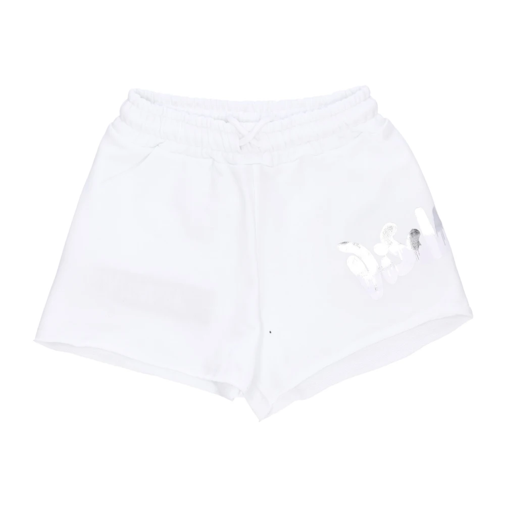 Disclaimer Witte Side Logo Streetwear Shorts White Dames