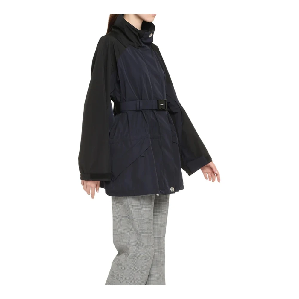 Prada Windjack met voorlogo reliëf Blue Dames