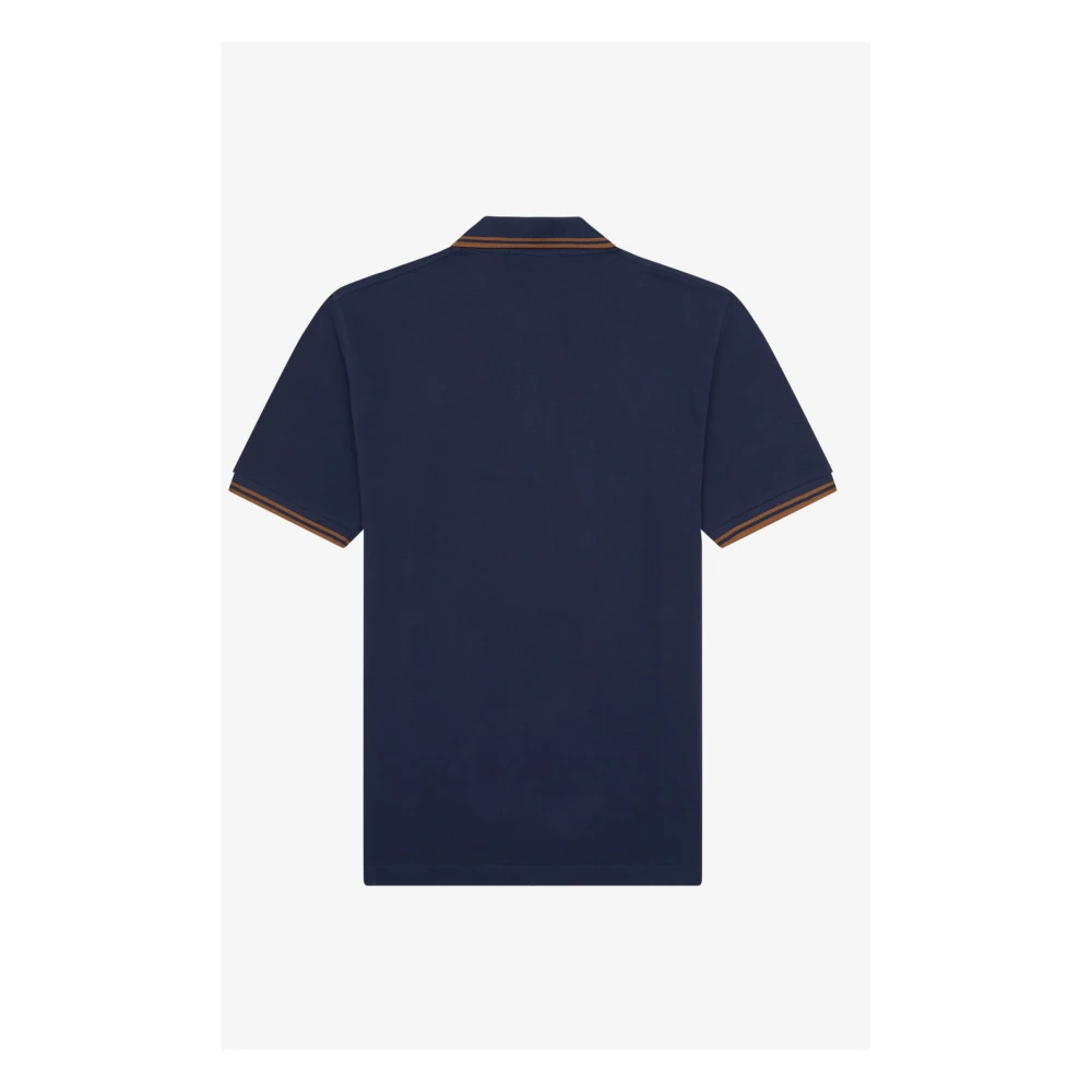 Fred Perry Originele Twin Tipped Polo Diep Carbon Donker Karamel Blue Heren