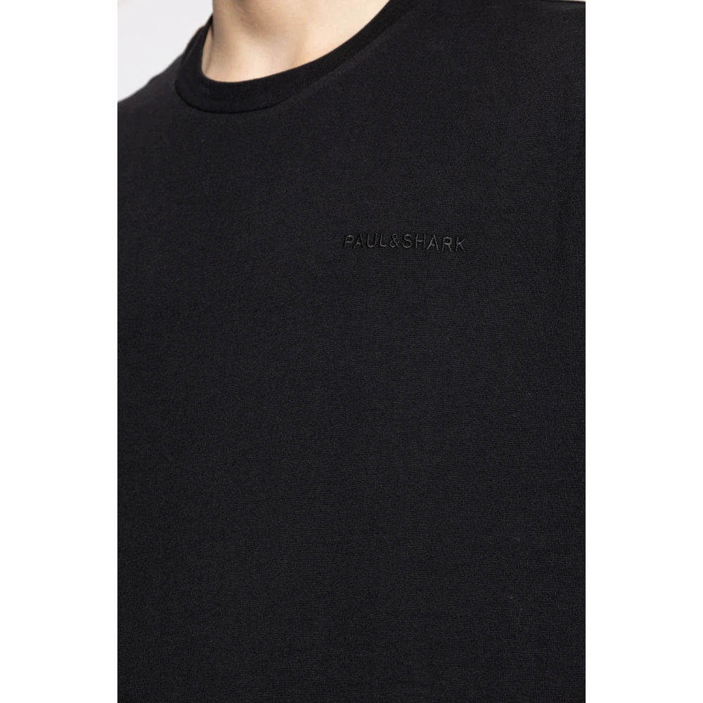 PAUL & SHARK T-shirt met geborduurd logo Black Heren