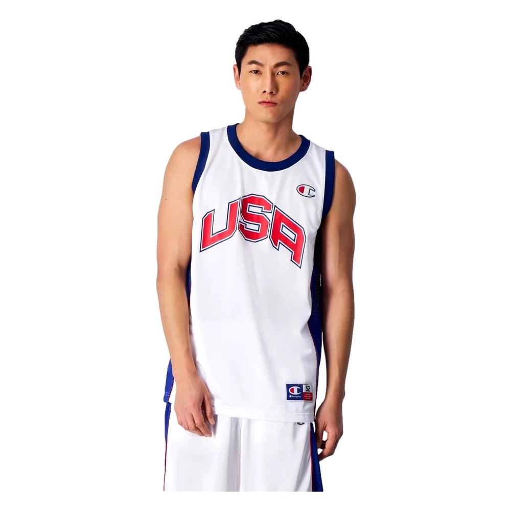 Champion Witte Basketbal Tanktop met USA Logo White Heren