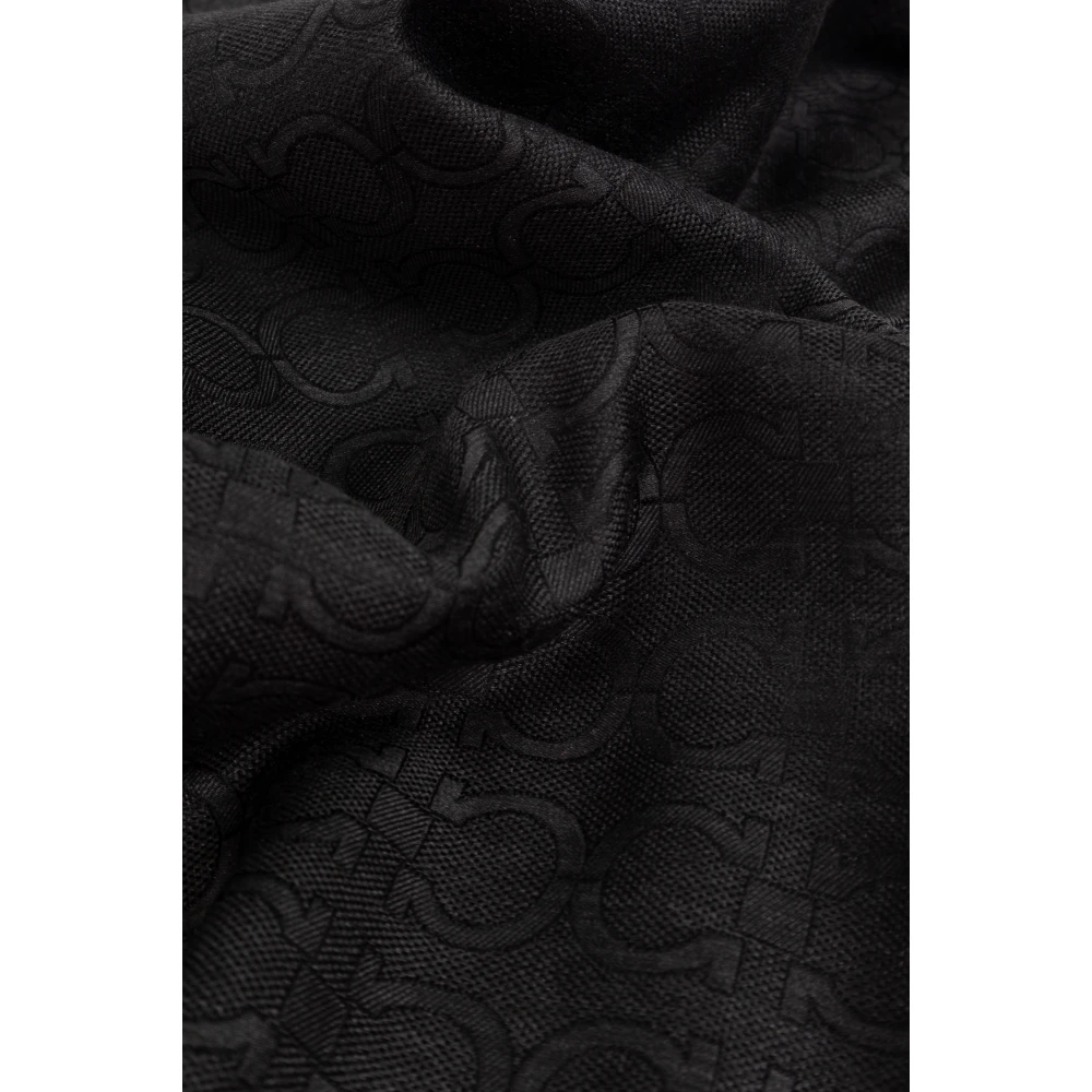 Salvatore Ferragamo Sjaal met Monogram Black Heren