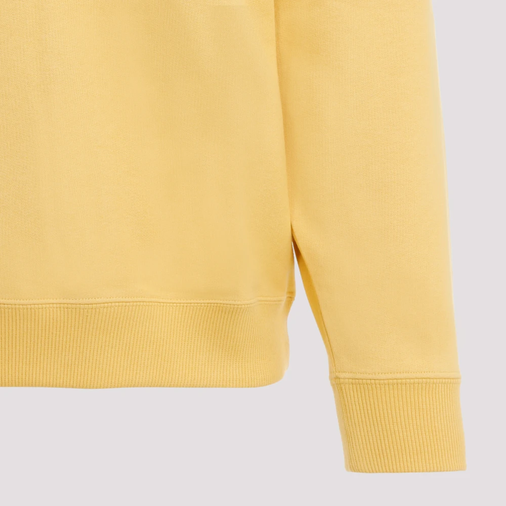 Saint Laurent Gele Katoenen Hoodie Sweatshirt Yellow Heren