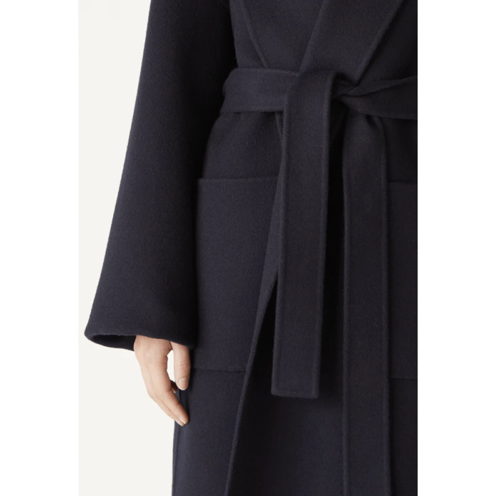 Loro Piana Luxe Blauwe Cashmere Jas met Zakken Blue Dames