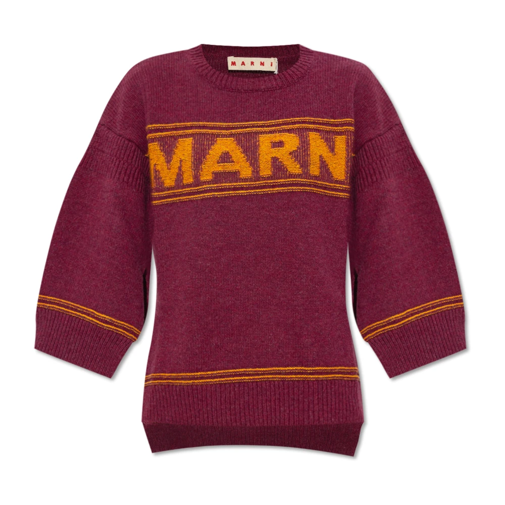 Marni Vrouw Rood Truien & Vesten Dames, Xs, Wol, Trui Met Splitten
