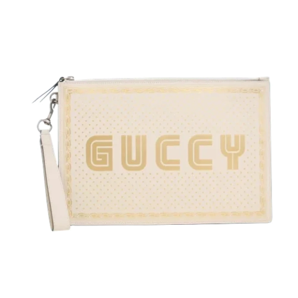 Gucci Vintage Pre-owned Leather gucci-bags Beige Dames