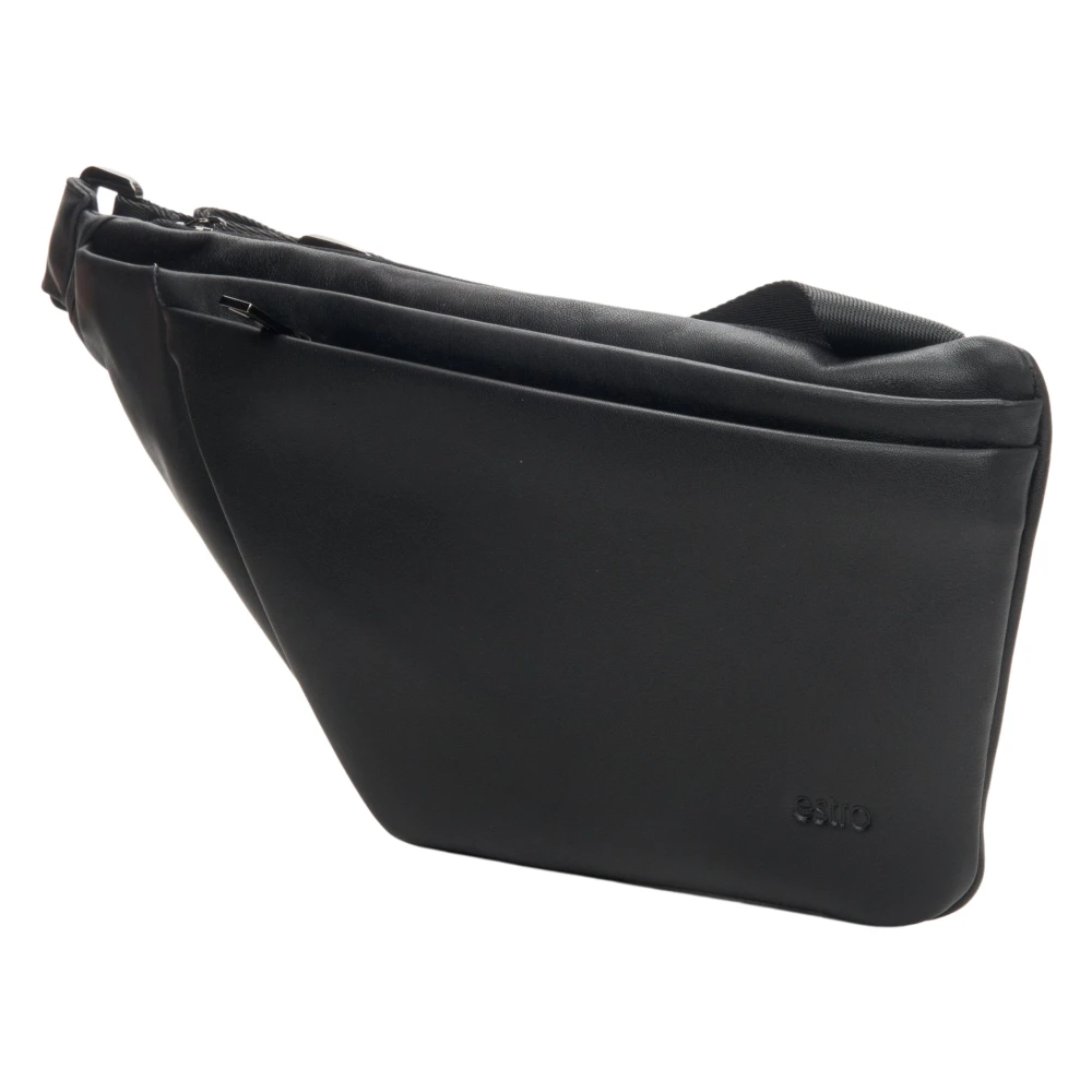 Estro Mannen Grote Heuptas gemaakt van Echt Zwart Leer Er00114157 Black Heren