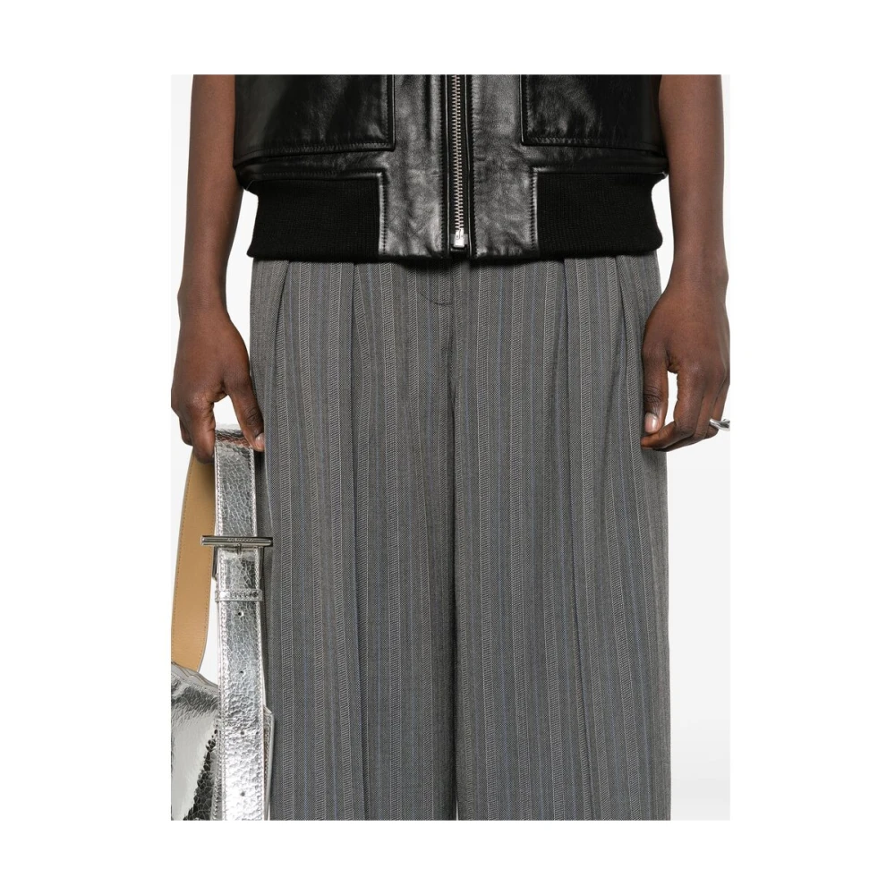Anine Bing Antracietgrijze Broek met knopen Gray Dames
