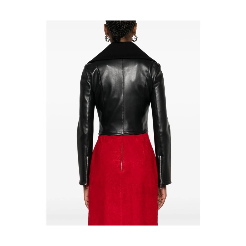 alexander mcqueen Zwarte Geribbelde Ritsjas Black Dames