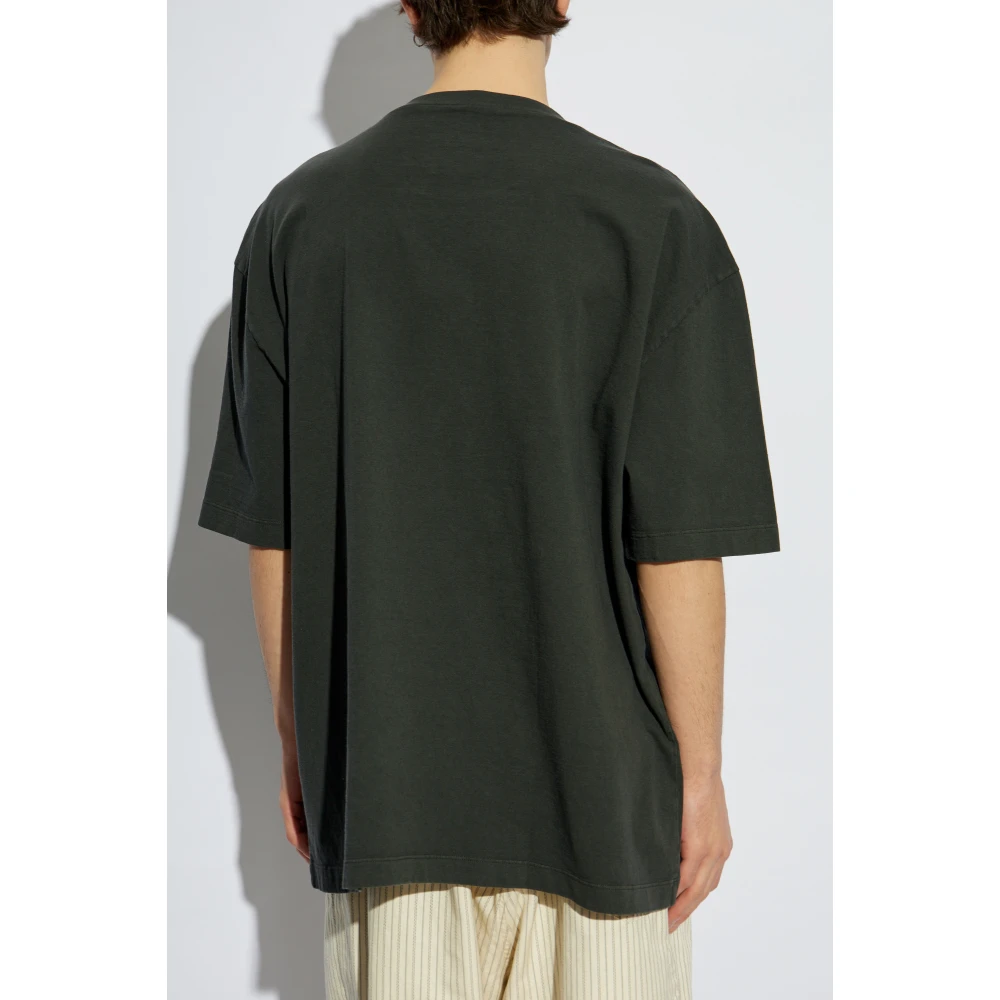 Maison Margiela T-shirt met bedrukt logo Black Heren