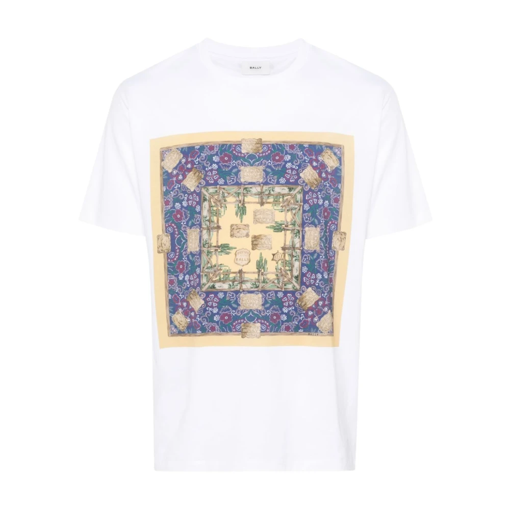 Bally T-shirt van katoen met grafische print White Heren